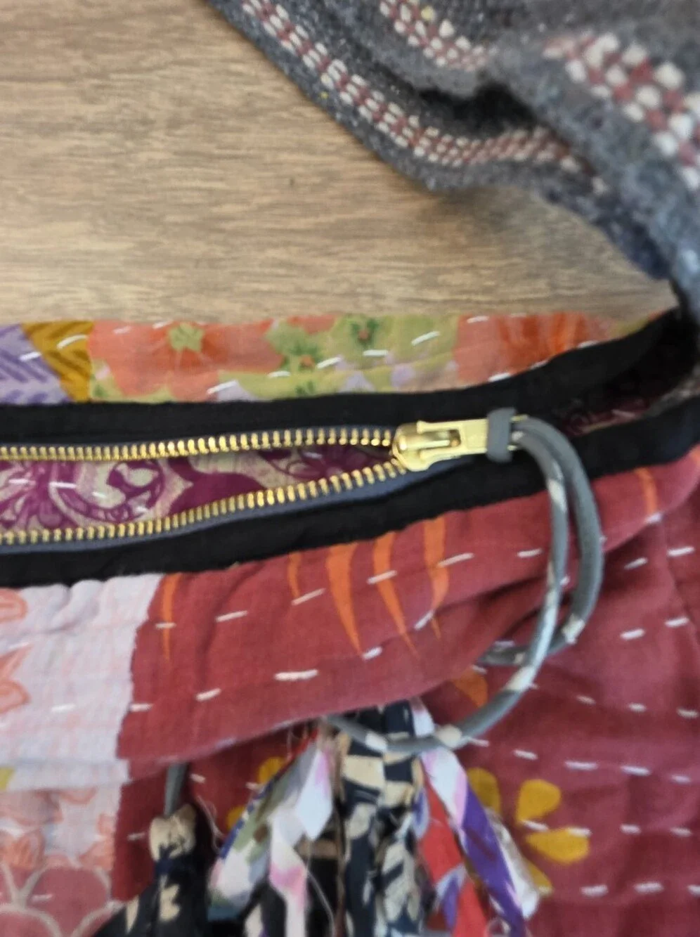 Sevya Handmade Patchwork Kantha Crossbody Bag Boho Artisan Fair Trade